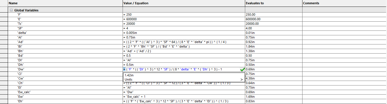 Changing the Equation for Section D width